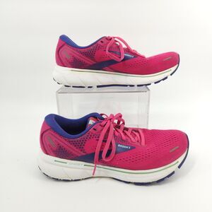 Brooks Ghost 14 Shoes Womens Size 9 Pink Blue White Athletic Running